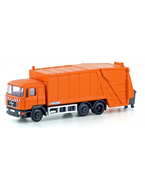 CAMIÓN DE BASURA MAN F90 NARANJA , MINIS LC4660