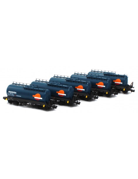 N71020 MFTRAIN SET 5 CISTERNAS REPSOL - TRANSFESA "TREN DE FUEL"