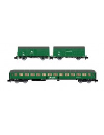 HN6576 ARNOLD, ADIF SET 2 VAGONES CERRADOS 2 EJES "J2" Y COCHE SSV-500