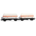 HE6072 ELECTROTREN SET 2 VAGONES CISTERNAS PR DE GAS "BUTANO S.A." BLANCO-NARANJA