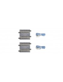 K20-043 KATO 2 TRAMOS DE VÍA RECTA DOBLE DE 62 MM CON CABLE DE CONEXIÓN UNITRACK N