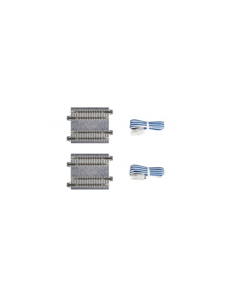 K20-043 KATO 2 TRAMOS DE VÍA RECTA DOBLE DE 62 MM CON CABLE DE CONEXIÓN UNITRACK N
