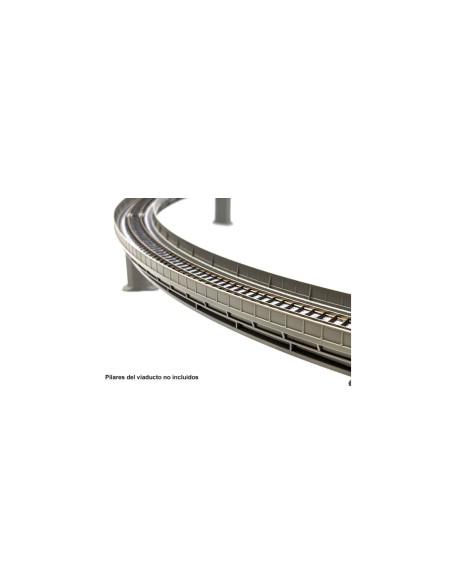 K20-505 KATO VIADUCTO CURVA ELEVADA DE VÍA ÚNICA R249-45º 2 PZAS