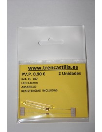 2 LED 1,8 mm AMARILLO, TRENCASTILLA TC107