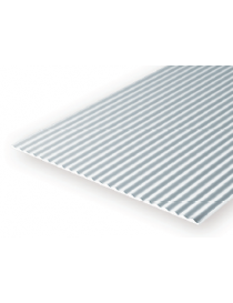 PLANCHA DE POLIESTIRENO METAL CORRUGADO 1,00 MM X 0,75 MM - 15 X 30 CM, EVERGREEN 4525