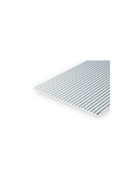 PLANCHA DE POLIESTIRENO METAL CORRUGADO 1,00 MM X 2,50 MM - 15 X 30 CM, EVERGREEN 4529