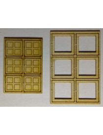 SET 6 VENTANAS CIEGAS DE ESTACIÓN + MARCOS, TRENCASTILLA TCA04