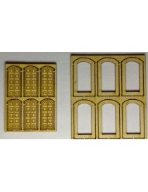 SET 6 VENTANAS CIEGAS DE ESTACIÓN + MARCOS, TRENCASTILLA TCB15