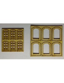SET 6 VENTANAS CIEGAS DE ESTACIÓN + MARCOS, TRENCASTILLA TCB15