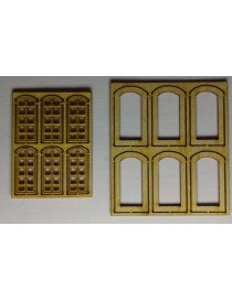 SET 6 VENTANAS CIEGAS DE ESTACIÓN + MARCOS, TRENCASTILLA TCB15